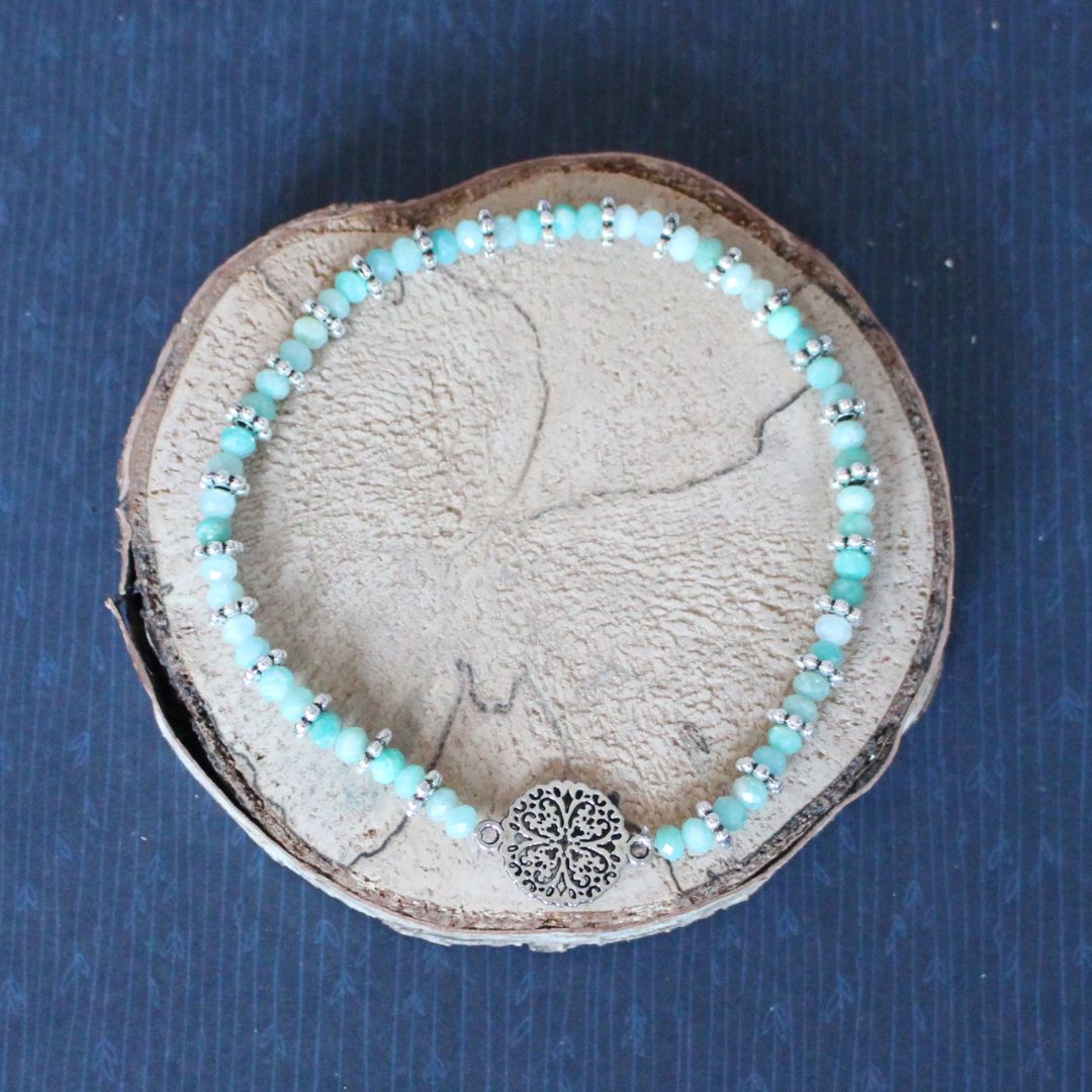 Bracelet perles facettées Amazonite