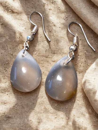 Boucle d'oreilles Agate Grise