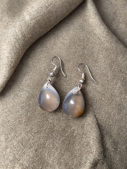 Boucle d'oreilles Agate Grise