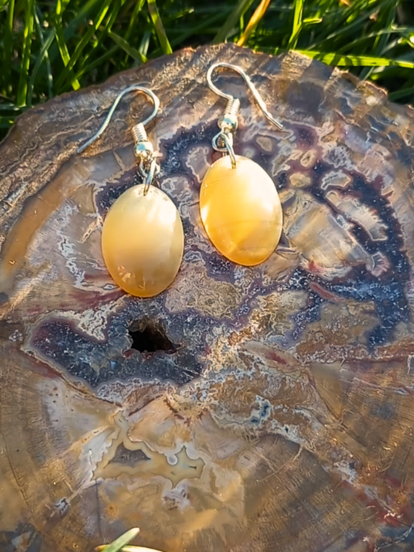 Boucles D'oreilles Agate Chaude