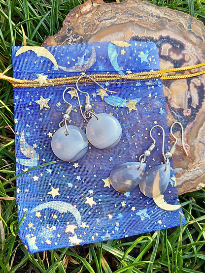 Boucle d'oreilles Agate Grise